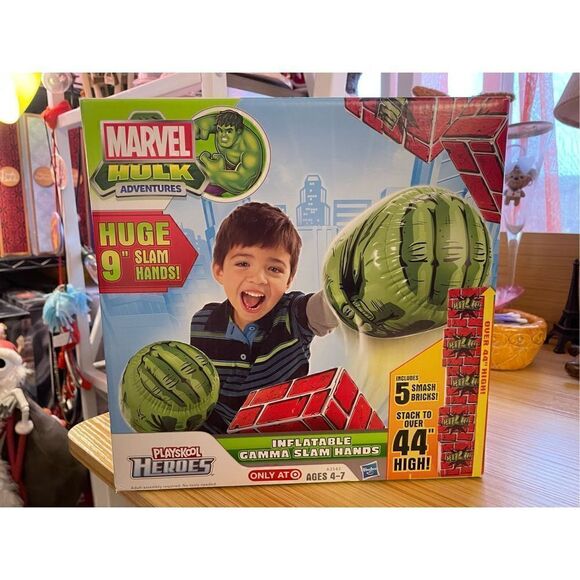 2012 Playskool Heroes Marvel Avengers Hulk Inflatable Gamma Slam Hands New - Picture 1 of 8